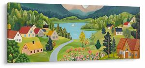 Kép - Falu a hegyekben (120x50 cm)