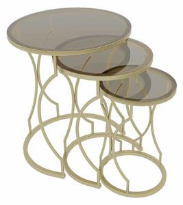 Hanah Home Nesting Table (3 Pieces) Gold Bronze Rüya - Gold