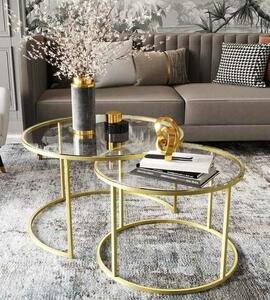 Hanah Home Dohányzóasztal szett Gold Milas - Arany