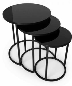 Hanah Home Fészekasztal (3 darabos) Black Milas 3 - Fekete