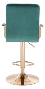 HC1015WP Sötétzöld modern velúr szék arany lábbal