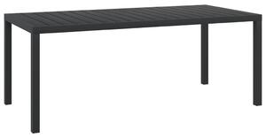 Fekete alumínium és WPC kerti asztal 185 x 90 x 74 cm