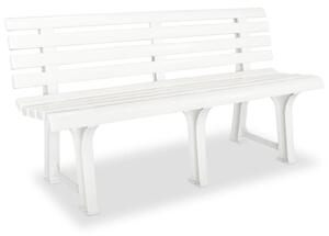 Fehér műanyag kerti pad 145,5 cm