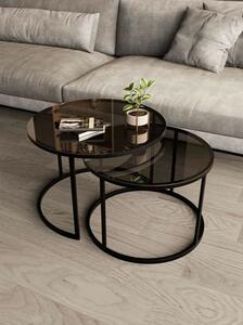 Hanah Home Dohányzóasztal szett Black Milas 60 - Fekete