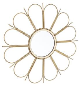 FIORE virág formájú fém tükör, arany Ø 26cm