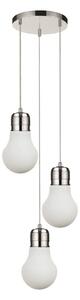 Aldabra Bulb függőlámpa E27-es foglalat, 3 izzós, 60W króm-fehér