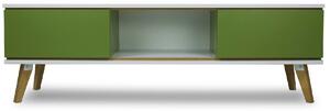 MORGEN TV asztal, 160x50x45, zöld/fehér