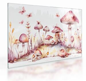 Üveg kép - Rózsaszín tündér (70x50 cm)