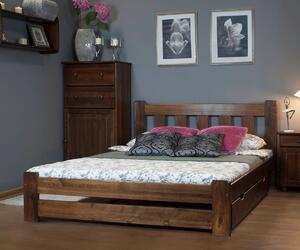 Fenyőfa ágy Mila 90x200 cm dió színben