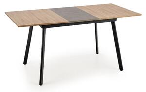 ALFONSO szétnyitható étkezőasztal, 120-160x76x80, sonoma tölgy/fekete