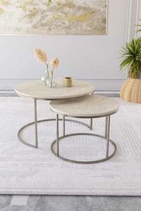Hanah Home Dohányzóasztal szett Antique Travertine Milas - Antik, Travertin