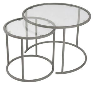Hanah Home Dohányzóasztal szett Szürke Grey-Trs-60-42-Nrd-Srk