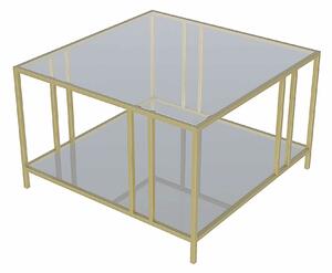 Hanah Home Dohányzóasztal Gold Bakü - Arany, Átlátszó