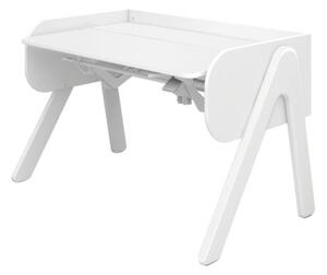 WOODY Állítható magasságú asztal, dönthető asztallappal, fehérre festett színben