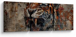 Kép - Téglatigris (órával) (90x30 cm)