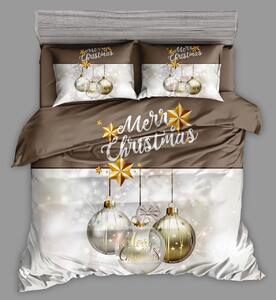 CHRISTMAS ORNAMENTS barna pamut ágyneműhuzat + 40 x 50 cm-es párnahuzat ingyen