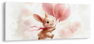 Kép - Nyuszi léggömbökkel (120x50 cm)