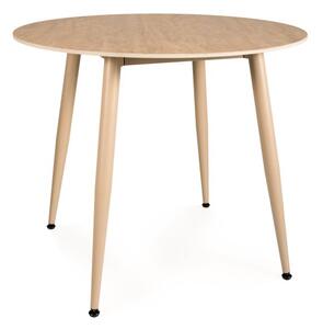 Kerek étkezőasztal NELVO 90 cm, travertin/kasmír