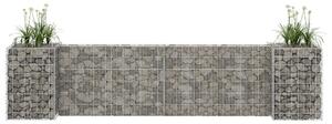 H alakú acéldrót virágtartó gabion 260 x 40 x 60 cm