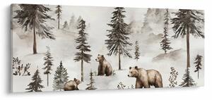Kép - Erdő medvékkel (120x50 cm)