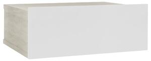 Fehér-sonoma színű forgácslap úszó éjjeliszekrény 40x30x15 cm