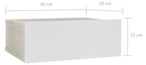 Fehér-sonoma színű forgácslap úszó éjjeliszekrény 40x30x15 cm