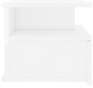 Magasfényű fehér forgácslap úszó éjjeliszekrény 40x31x27 cm