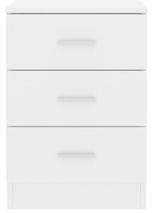Magasfényű fehér forgácslap éjjeliszekrény 38 x 35 x 65 cm