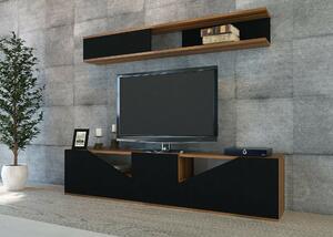 Hanah Home TV szekrény dió és fekete Taç - dió, fekete