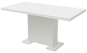 Szimonetta bővíthető magasfényű fehér / fekete étkezőasztal (120/150x80 cm)