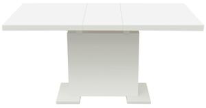 Szimonetta bővíthető magasfényű fehér / fekete étkezőasztal (120/150x80 cm)