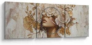 Kép - Lány rózsákkal (órával) (90x30 cm)