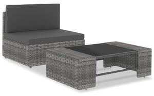 2 részes szürke polyrattan kerti ülőgarnitúra