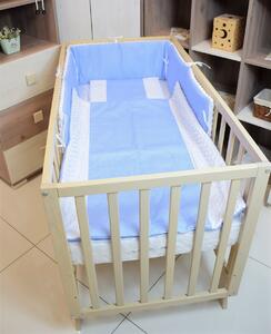 Baby Guru ágynemű 3 részes fehér minky kék pöttyös