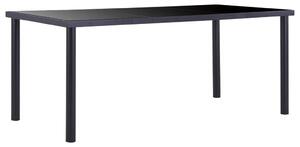 Fekete edzett üveg étkezőasztal 180 x 90 x 75 cm