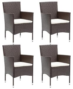4 db barna kerti polyrattan étkezőszék
