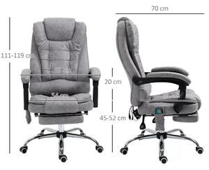 Vinsetto Főnöki szék masszázsfunkcióval, ergonomikus íróasztal szék dönthető és fűthető funkcióval, távirányítóval, szürke
