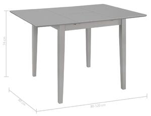 Pierina bővíthető szürke étkezőasztal 80/120x80x74 cm