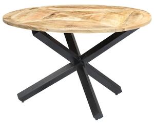 Letizia kerek tömör mangófa étkezőasztal vas lábakkal (120 cm / 150 cm átmérővel) - 2 variáns