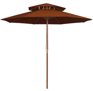 Terrakotta kétszintes napernyő farúddal 270 cm
