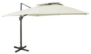 Dupla tetejű konzolos kerti napernyő 300 x 300 cm homokszínű