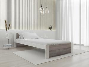IKAROS ágy 90 x 200 cm, fehér/trüffel tölgy Ágyrács: Lamellás ágyrács, Matrac: Matrac nélkül