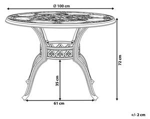 Barna alumínium kerek asztal ⌀ 100 cm SAPRI