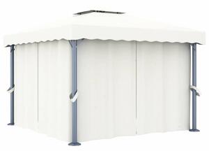 Krémfehér alumíniumpavilon függönnyel 3 x 3 m