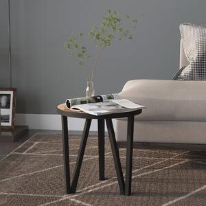Fekete-sárga MDF dohányzóasztal Ø35 cm