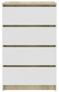 Luise fehér-sonomatölgy színű forgácslap komód 70x40x97 cm