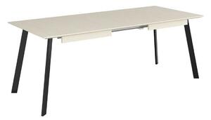 Asztal Boston 424, Fekete, Beige, 76x90x140cm, Hosszabbíthatóság, Laminált forgácslap, Fém