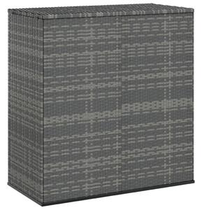 Szürke polyrattan kerti párnatartó doboz 100 x 49 x 103,5 cm