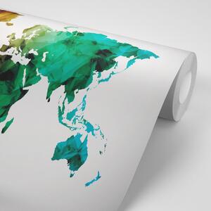 Tapéta színes sokszögű világtérkép