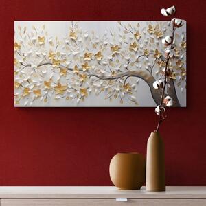 Kép fa arany-fehér virágokkal